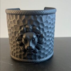 Black Lion Head Cuff Bracelet